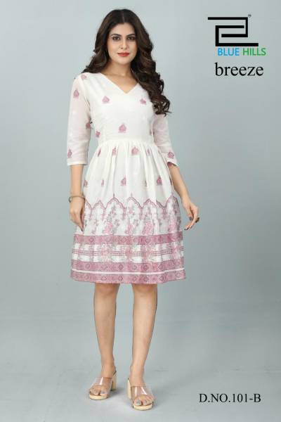 Breeze By Blue Hills Fancy Cotton Summer Wear Short Kurti Collection